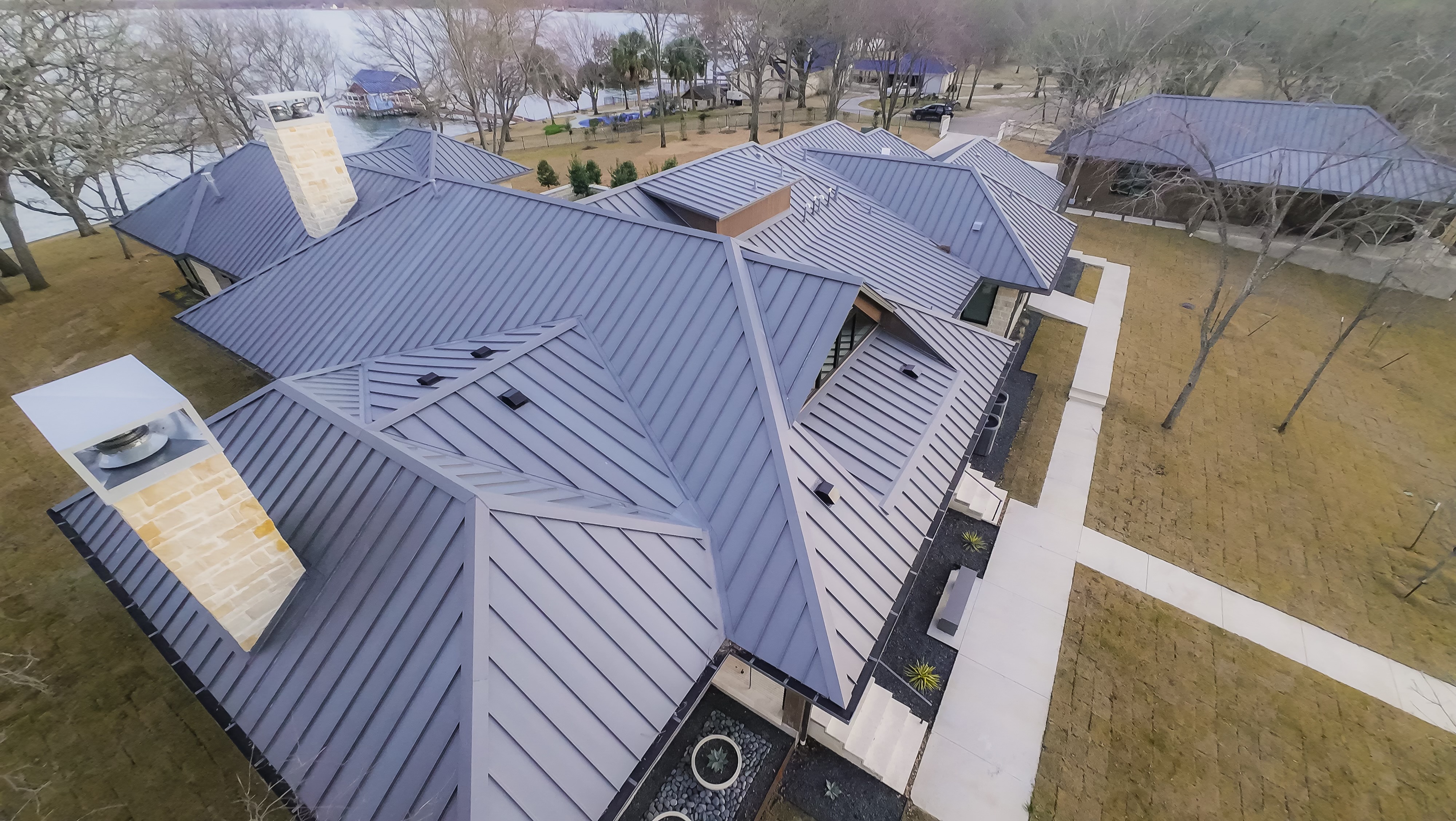Metal Roof Installation - Drone Photo