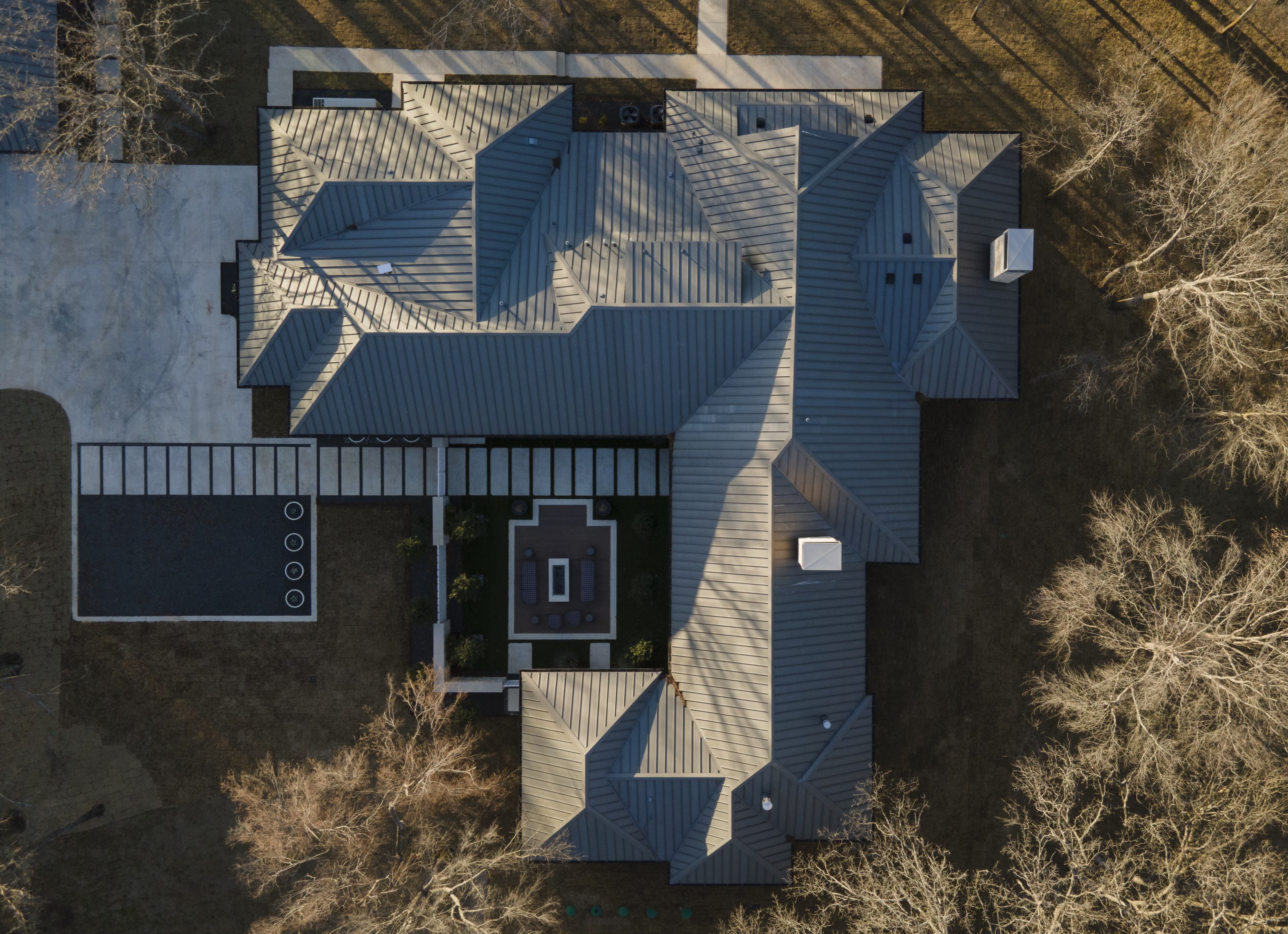 New Construction Metal Roofing - Drone Photo